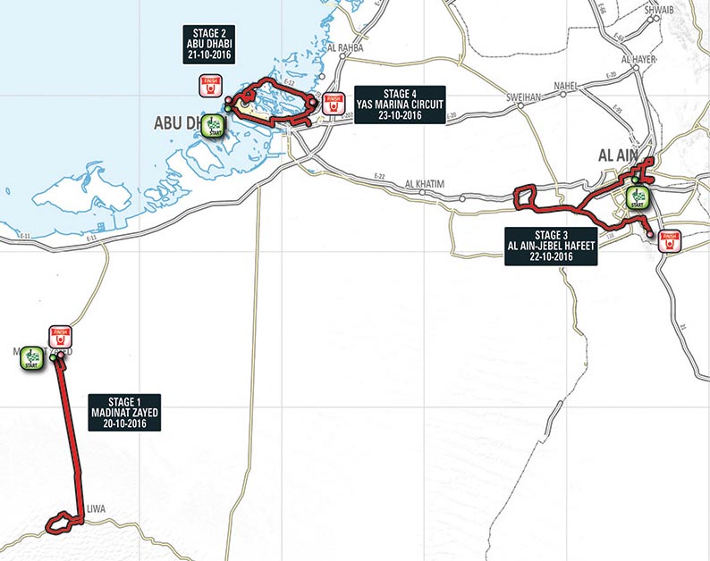 Tour de Abu Dhabi 2016 - Mapa