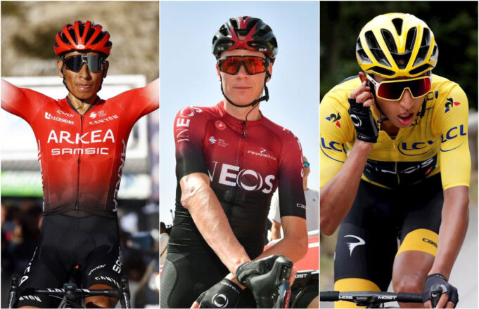 Nairo Quintana, Chris Froome y Egan Bernal