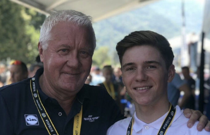 Patrick Lefevere y Remco Evenepoel