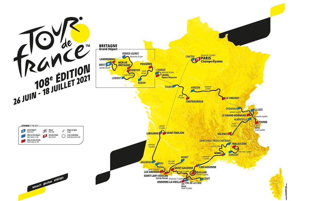 Recorrido del del Tour de Francia 2021