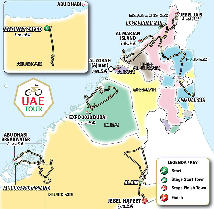 Recorrido del UAE Tour 2022