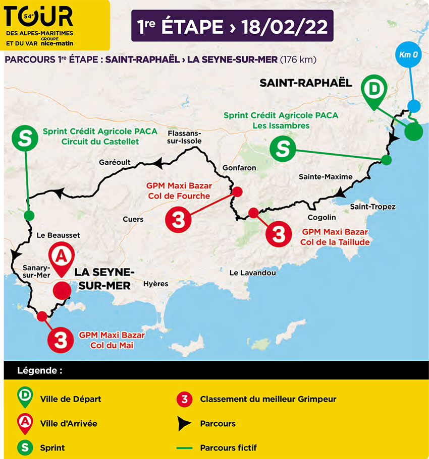 Tour des Alpes Maritimes et du Var 2022 (Etapa 1) Recorrido