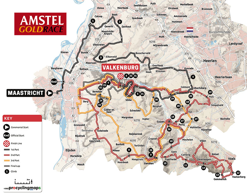Amstel Gold Race 2022 - Recorrido