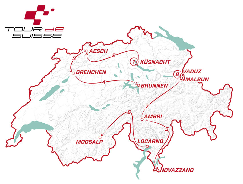 Tour de Suiza 2022 - Recorrido