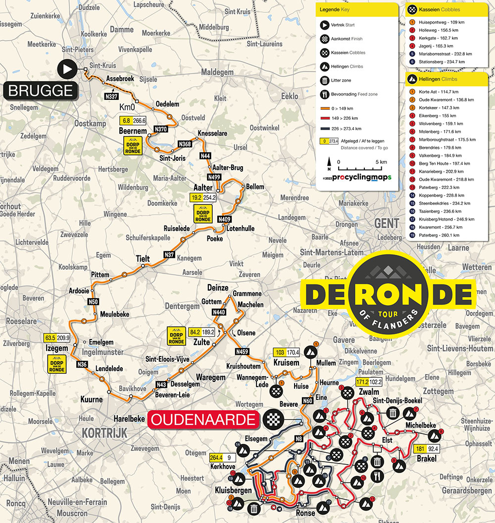 Tour de Flandes 2023 - Recorrido