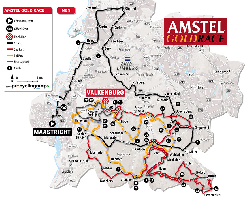 Amstel Gold Race 2023 - Recorrido