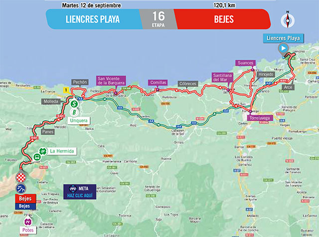 Vuelta a España 2023 (Etapa 16) Recorrido